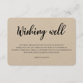 Rustieke bruiloft wensen goed. Modern kraftinzetst Informatiekaartje