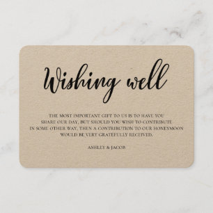 Rustieke bruiloft wensen goed. Modern kraftinzetst Informatiekaartje