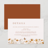 Rustieke bruiloft Wildflower Details Behuizing Kaa Kaart (Voorkant / Achterkant)