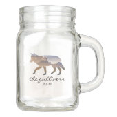 Rustieke bruiloft wolf toasting bril mason jar (Voorkant)