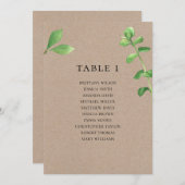 Rustieke bruiloft zitkaart. Botanisch land Kaart (Voorkant / Achterkant)