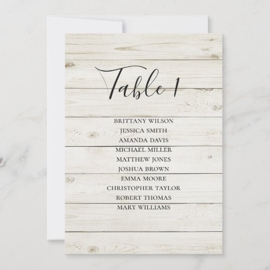 Rustieke bruiloft zitkaart. Moderne houten schuur Kaart (Voorkant)