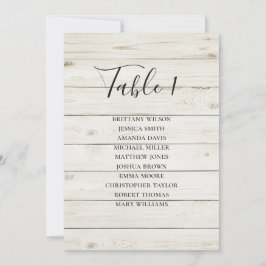 Rustieke bruiloft zitkaart. Moderne houten schuur Kaart