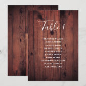 Rustieke bruiloft zitkaart. Moderne houten schuur Kaart (Voorkant / Achterkant)