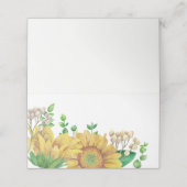 Rustieke bruiloft. Zonnebloem zitkaart. Land Plaatskaartje (Buitenkant ongevouwen)