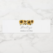 Rustieke Bruiloftsontvangst met Bloemen Waterfles Etiket (Enkel label)