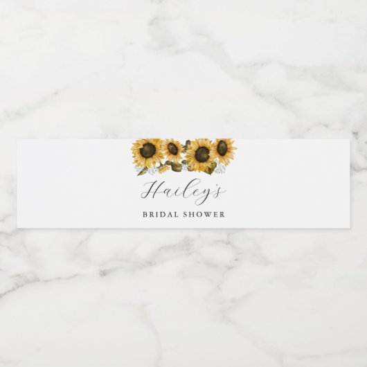 Rustieke Bruiloftsontvangst met Bloemen Waterfles Etiket (Enkel label)