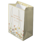 Rustieke Bruiloftsshower met Wilde Bloemen Medium Cadeauzakje (Achterkant Gekanteld)