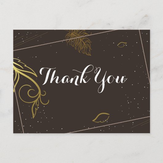 Rustieke bruin en wit Dank je Briefkaart (Voorkant)