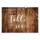 Rustieke bruin hout & lichte snaren tafel zes Kaar Kaart (Voorkant)