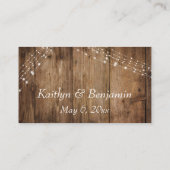 Rustieke Bruin Hout & Lichten Bruiloft Website Informatiekaartje (Achterkant)