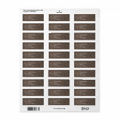 Rustieke bruine achtergrond bruiloft adres label (Full Sheet)