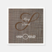 Rustieke bruine achtergrond bruiloft papieren serv servet (Voorkant)