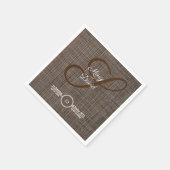 Rustieke bruine achtergrond bruiloft papieren serv servet (Hoek)