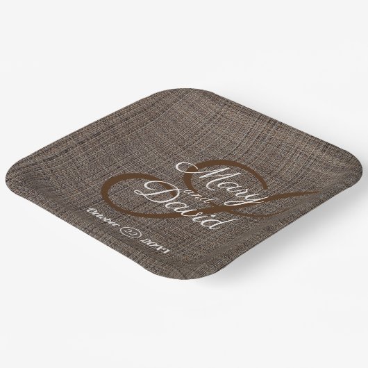 Rustieke bruine achtergrond papier Borden Papieren Bordje (Gebogen)