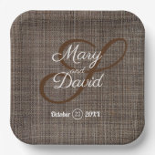 Rustieke bruine achtergrond papier Borden Papieren Bordje (Voorkant)