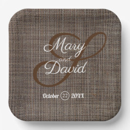 Rustieke bruine achtergrond papier Borden Papieren Bordje