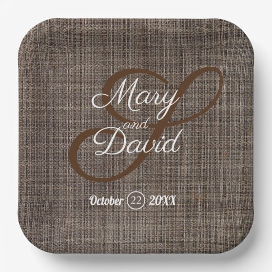 Rustieke bruine achtergrond papier Borden Papieren Bordje (Voorkant)