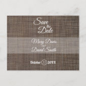 Rustieke bruine achtergrond Save the Date Briefkaart (Voorkant)
