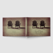 Rustieke bruine Adirondack-strandstoelen bruiloft Gastenboek (Volledig)