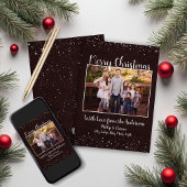 Rustieke bruine besneeuwde kerst Kaart