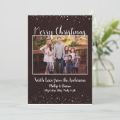 Rustieke bruine besneeuwde kerst Kaart (Staand voorkant)