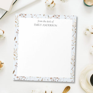 Rustieke Bruine Bloemen Botanisch Van Het Bureau V Notitieblok