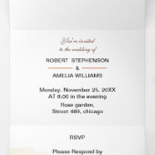 Rustieke Bruine Bloemen Custom Wedding Drieluik Uitnodiging (Binnenkant midden)