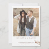 Rustieke Bruine Bloemen Wildflowers Wedding Kaart (Achterkant)