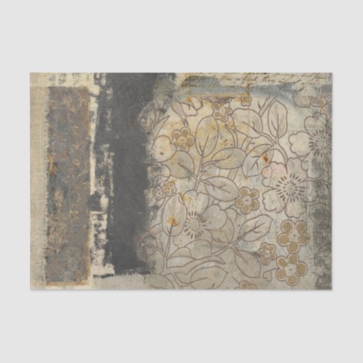  rustieke bruine bloemengestoorde textuur tissuepapier (Voorkant)