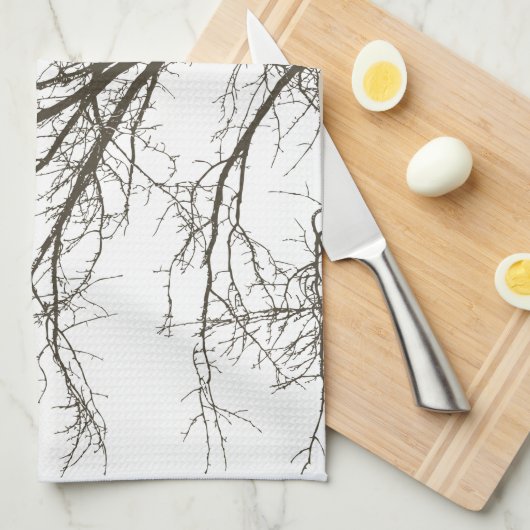 Rustieke bruine boomtakken theedoek (Quarter Fold)