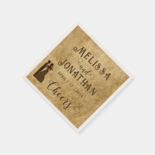 rustieke bruine bruiloft Bon eetlust Servet (Hoek)