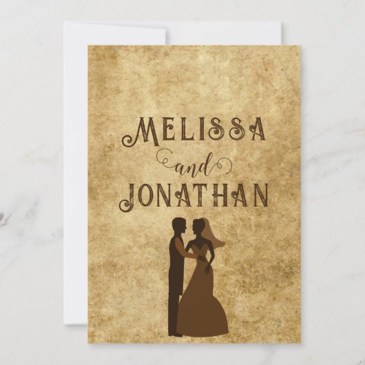 rustieke bruine bruiloft Dank u kaart (Achterkant)