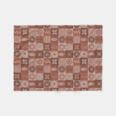 Rustieke Bruine Burlap Bloemen Bladeren Fleece Dek Deken (Voorkant (Horizontaal))