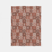 Rustieke Bruine Burlap Bloemen Bladeren Fleece Dek Deken (Voorkant)