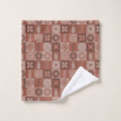 Rustieke Bruine Burlap Bloemen Bladeren Handdoek S (Wasdoekje)