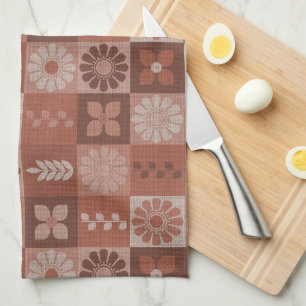 Rustieke Bruine Burlap Bloemen Verlaat Keuken Hand Theedoek