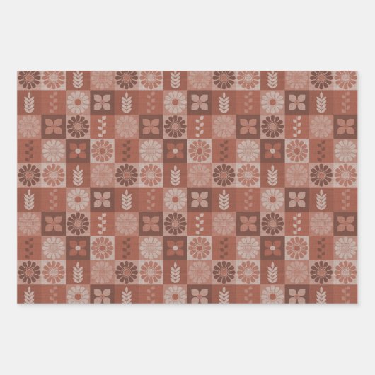 Rustieke Bruine Burlap Bloemen Wrapping Paper Shee (Voorkant 2)