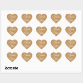 Rustieke bruine burlap dank u hart Sticker (Vel)