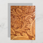 Rustieke bruine cowboy mode western leer bedankkaart (Voorkant / Achterkant)