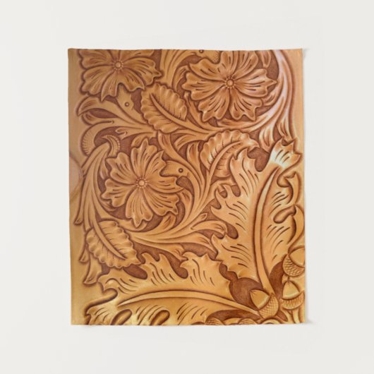 Rustieke bruine cowboy mode western leer wandkleed (Voorkant)