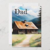 Rustieke Bruine en Blauwe Waterverf Vaderdag Kaart (Voorkant)