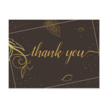 Rustieke bruine en witte bedankkaart