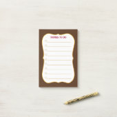 Rustieke bruine en witte dingen om te doen post-it® notes (Op bureau)