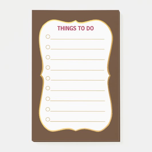 Rustieke bruine en witte dingen om te doen post-it® notes (Voorkant)