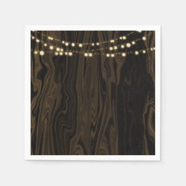 Rustieke bruine fantasievolle houten slingerlichtj servet