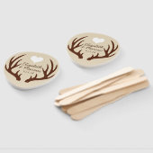 Rustieke Bruine Herten Antlers Couple's Namen Handwaaier (Niet-gemonteerd)