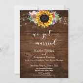 Rustieke bruine hout zonnebloem lichten We Zijn Ge Kaart (Voorkant)