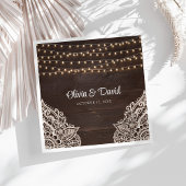 Rustieke bruine houten bruiloft servetten