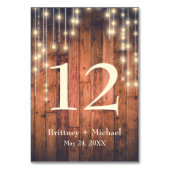 Rustieke bruine houten string lichte tafel Kaart (Achterkant)